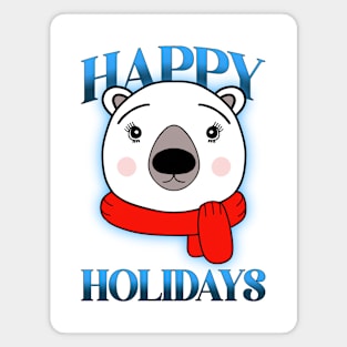 Happy Holidays Bear Magnet